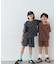 【KIDS】ピグメント加工バックロゴ5分袖セットアップ