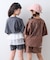 【KIDS】ピグメント加工バックロゴ5分袖セットアップ