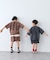 【KIDS】ピグメント加工バックロゴ5分袖セットアップ