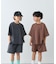【KIDS】ピグメント加工バックロゴ5分袖セットアップ