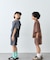 【KIDS】ピグメント加工バックロゴ5分袖セットアップ