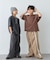 【KIDS】ピグメント加工バックロゴ5分袖セットアップ