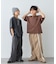 【KIDS】ピグメント加工バックロゴ5分袖セットアップ