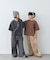 【KIDS】ピグメント加工バックロゴ5分袖セットアップ