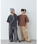【KIDS】ピグメント加工バックロゴ5分袖セットアップ