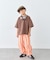 【KIDS】ピグメント加工バックロゴ5分袖セットアップ