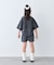 【KIDS】ピグメント加工バックロゴ5分袖セットアップ