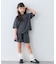 【KIDS】ピグメント加工バックロゴ5分袖セットアップ