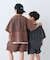 【KIDS】ピグメント加工バックロゴ5分袖セットアップ