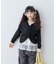 【KIDS】シアーリブタックレースカットカーデ