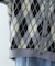 【GEVACO】アーガイル柄シャギーニットカーデ