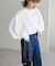 ブロード肩ギャザーブラウス