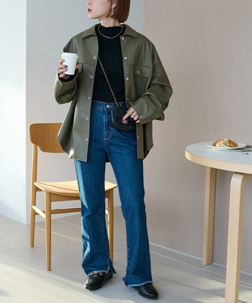 エコレザーシャツジャケット｜ディスコートの通販｜&mall（アンド