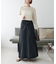 USコットンデニムリメイク風配色スカート
