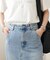 USコットンデニムロールアップナロースカート