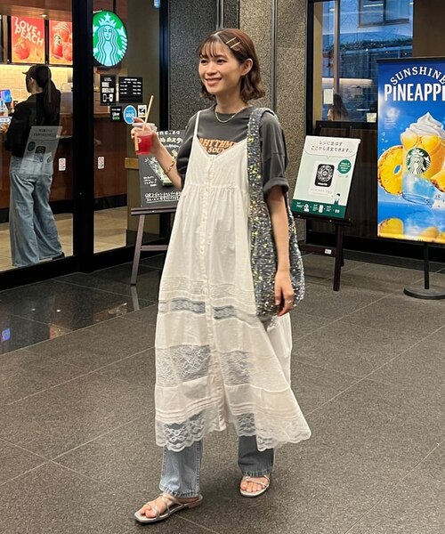レース切替キャミワンピース｜ディスコートの通販｜&mall