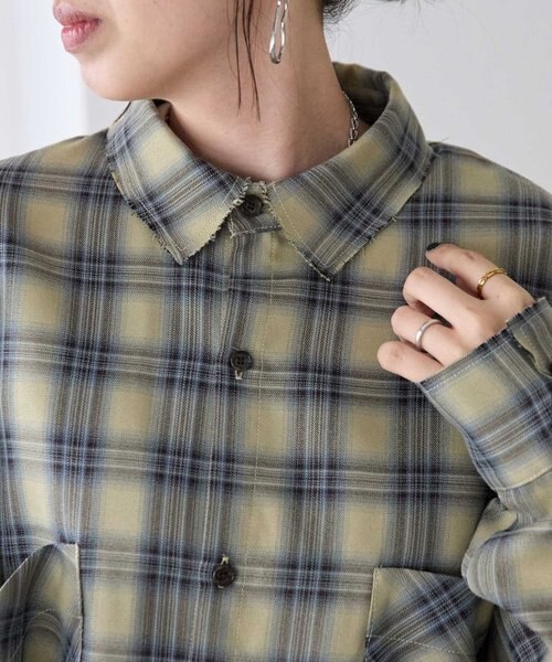 ユニセックス】カットオフチェックオーバーシャツ｜ディスコート