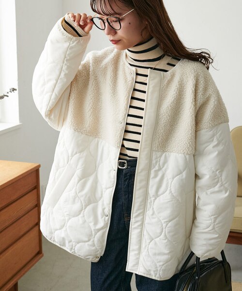 ボア切替キルティングコート《WEB限定カラーあり》｜ディスコートの