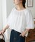コットンシアーオフショルブラウス5分袖