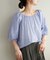 コットンシアーオフショルブラウス5分袖