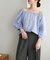 コットンシアーオフショルブラウス5分袖