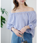 コットンシアーオフショルブラウス5分袖