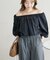 コットンシアーオフショルブラウス5分袖
