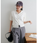 サラモチ衿付き半袖カーディガン《WEB限定カラーあり》