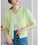 サラモチ衿付き半袖カーディガン《WEB限定カラーあり》