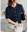 サラモチ衿付き半袖カーディガン《WEB限定カラーあり》