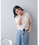 サラモチ衿付き半袖カーディガン《WEB限定カラーあり》
