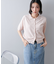 サラモチ衿付き半袖カーディガン《WEB限定カラーあり》