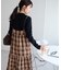 チェックティアードキャミワンピ