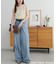 ロープベルトライトデニムワイドパンツ