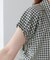ギンガムギャザー使い半袖シャツ