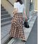【umm.】チェックフリルスカート