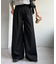 【ユニセックス】アジャストベルト付きタックワイドパンツ