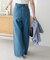 ライトデニムクラッシュワイドパンツ