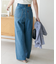 ライトデニムクラッシュワイドパンツ