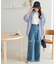 ライトデニムクラッシュワイドパンツ