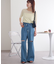 ライトデニムクラッシュワイドパンツ