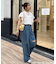 ライトデニムクラッシュワイドパンツ