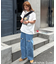 ライトデニムクラッシュワイドパンツ
