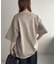 【ユニセックス】リネンタッチハーフジップ半袖ニット