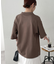 【ユニセックス】リネンタッチハーフジップ半袖ニット