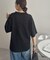 【ユニセックス】リネンタッチハーフジップ半袖ニット