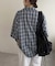 【ユニセックス】オンブレチェックオーバーシャツ