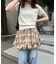 【umm.】チェックバルーンミニスカート