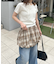 【umm.】チェックバルーンミニスカート