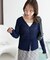 シアーリブVネックカーディガン